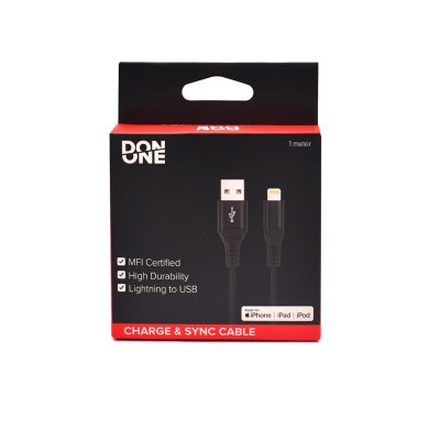 DON ONE CABLES – Lightning Cable 1m. – MFI Certified
