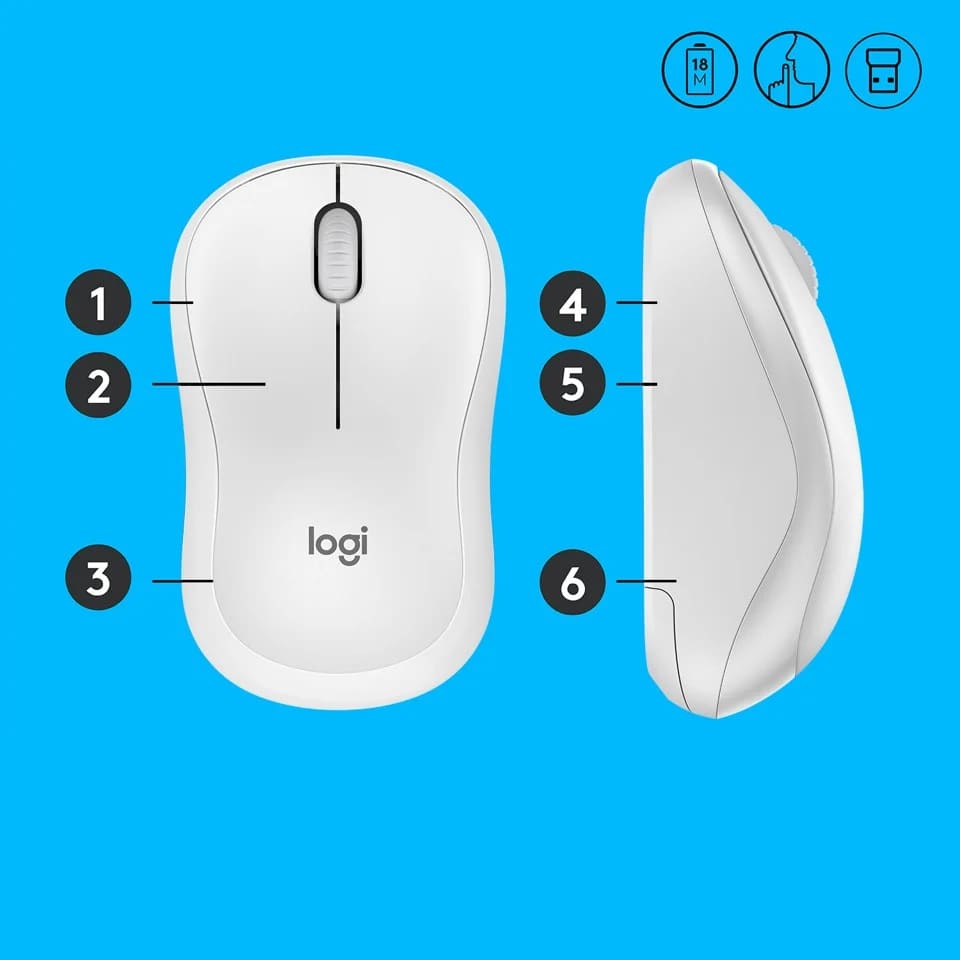 Logitech - M220 - Wireless Mouse - White - Kimikon